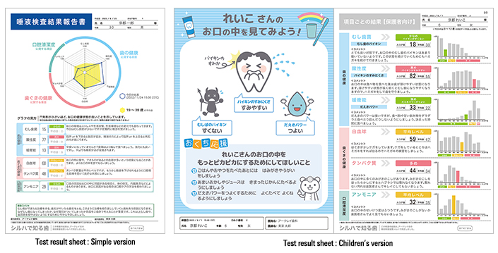 Test result sheet